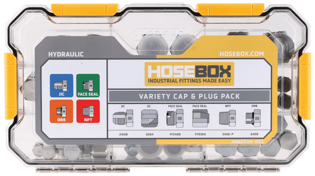 HBE2039-001 HoseBox Variety Cap & Plug Fittings Pack - Union Hydraulics