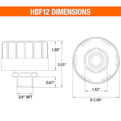 HBF12 3/4 Inch NPT Breather Cap - GetHydraulics