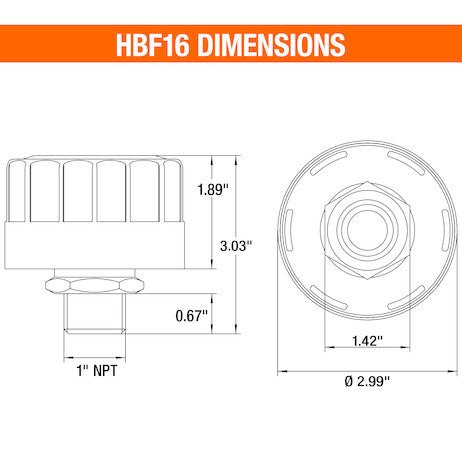HBF16 1 Inch NPT Breather Cap - GetHydraulics