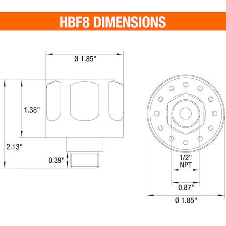 HBF8 1/2 Inch NPT Breather Cap - GetHydraulics