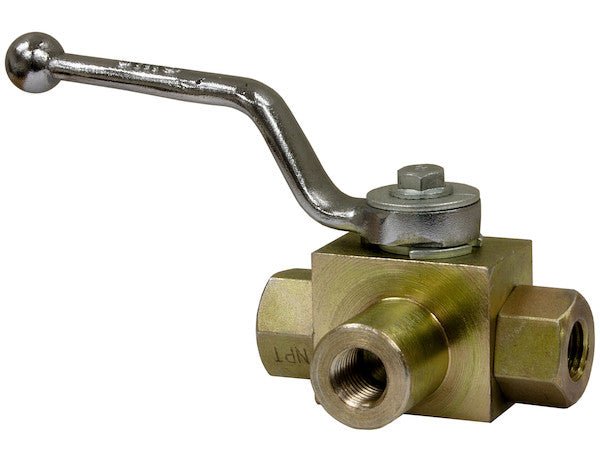 HBV3W100 1 Inch NPTF 3 - Port High Pressure Ball Valve - GetHydraulics