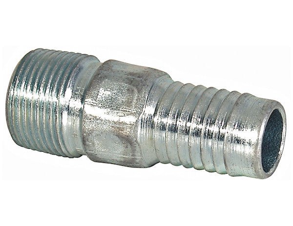 HCN100 Zinc Plated Combination Nipple 1 Inch NPT x 1 Inch Hose Barb - GetHydraulics