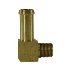 HE1B - 6B 90 deg Elbow, 3/8 in Beaded Hose Barbed x 1/4 in MPT, Brass - GetHydraulics.com