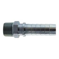 HNC - 04 - 04 - SP Hose Hex Nipple, 1/4 in Barbed x 1/4 in MPT, Steel - GetHydraulics.com