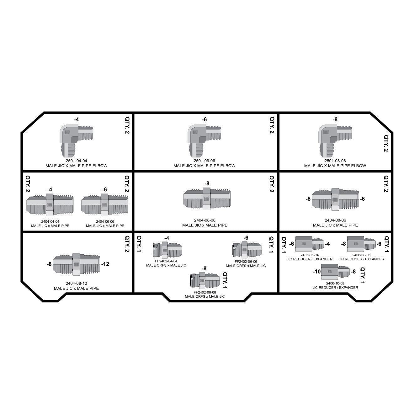 JIC Fittings Tower - GetHydraulics