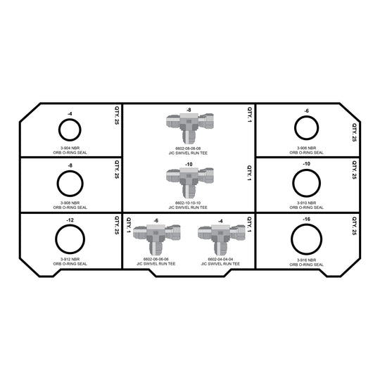 JIC TEES - O-RINGS FITTING PACK - GetHydraulics