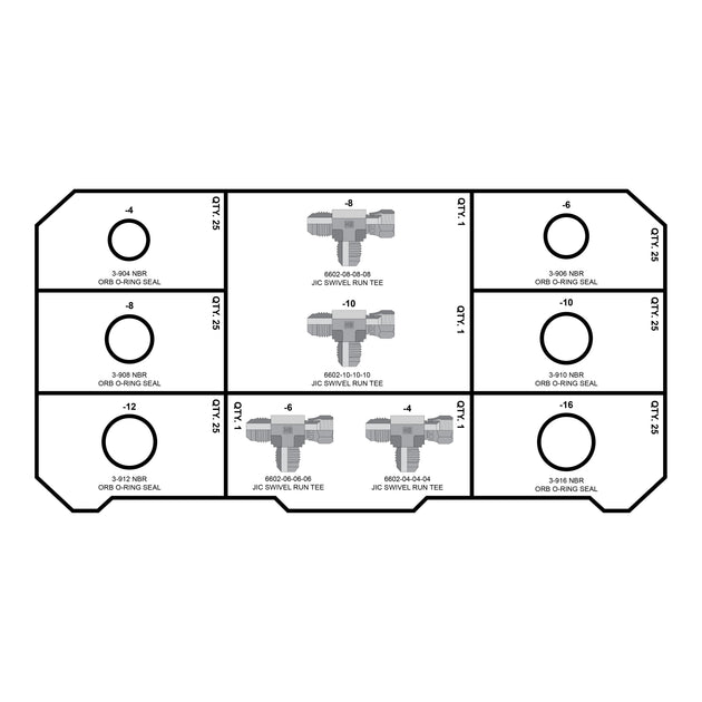 JIC TEES - O-RINGS FITTING PACK - GetHydraulics.com