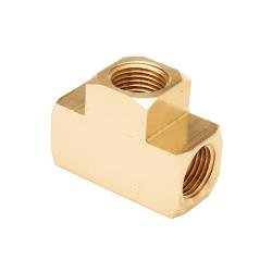 LF101 - 4 Barstock Tee, 1/4 in FPT x 1/4 in FPT x 1/4 in FPT, Brass - GetHydraulics.com