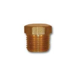 LF121 - 8 Cored Hex Head Plug, 1/2 in MPT, 0.81 in, Brass - GetHydraulics.com