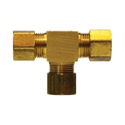 LF264X6 Tee, 3/8 in Compression x 3/8 in Compression x 3/8 in Compression, Brass - GetHydraulics.com
