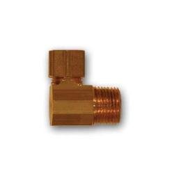 LF269X4X4 90 deg Barstock Elbow, 1/4 in Compression x 1/4 in MPT, Brass - GetHydraulics.com