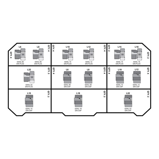 LIGHT DIN Fittings Tower - GetHydraulics