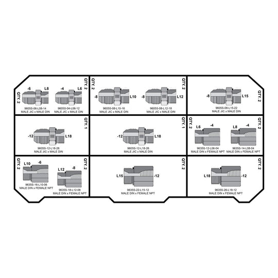 LIGHT DIN Fittings Tower - GetHydraulics