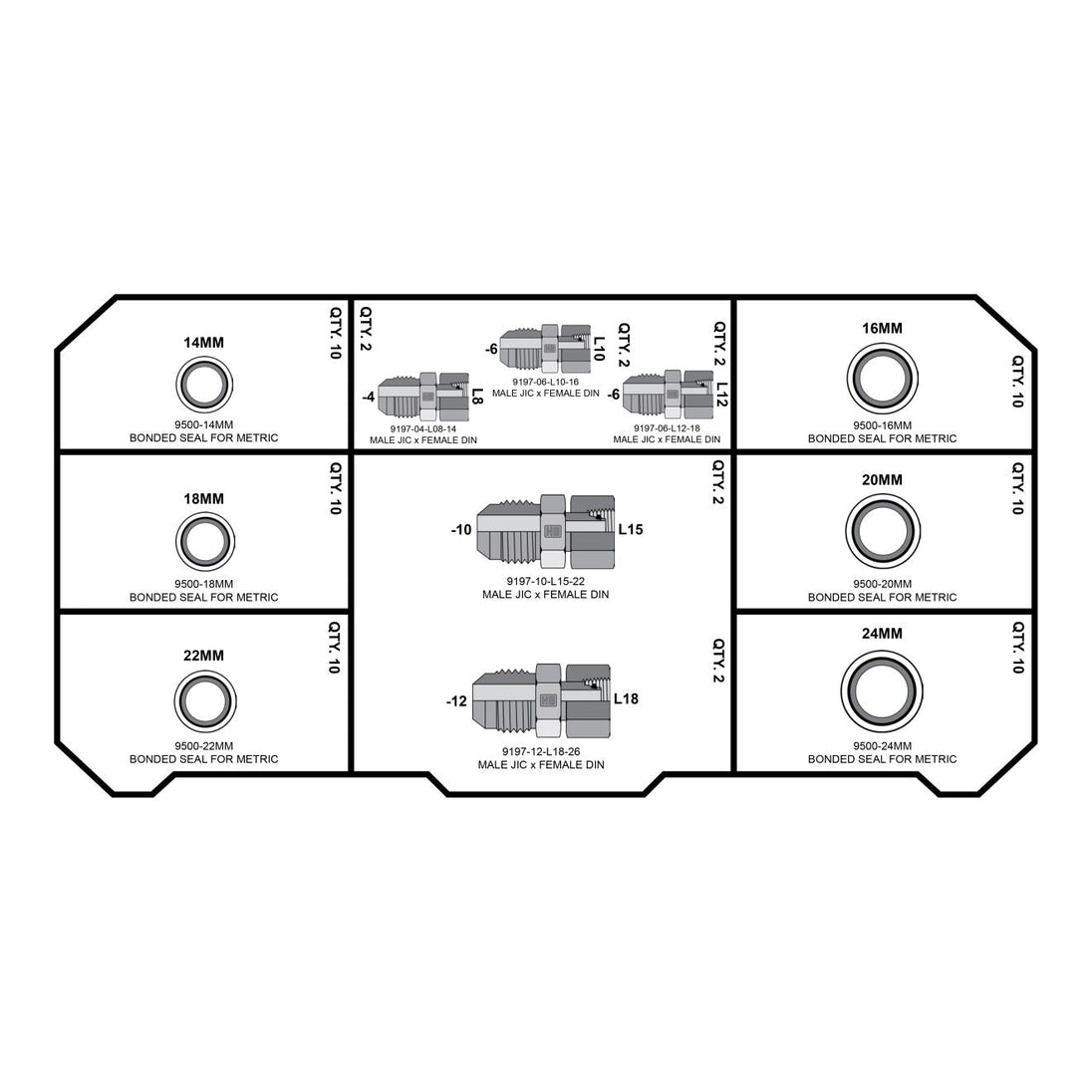 LIGHT DIN Fittings Tower - GetHydraulics