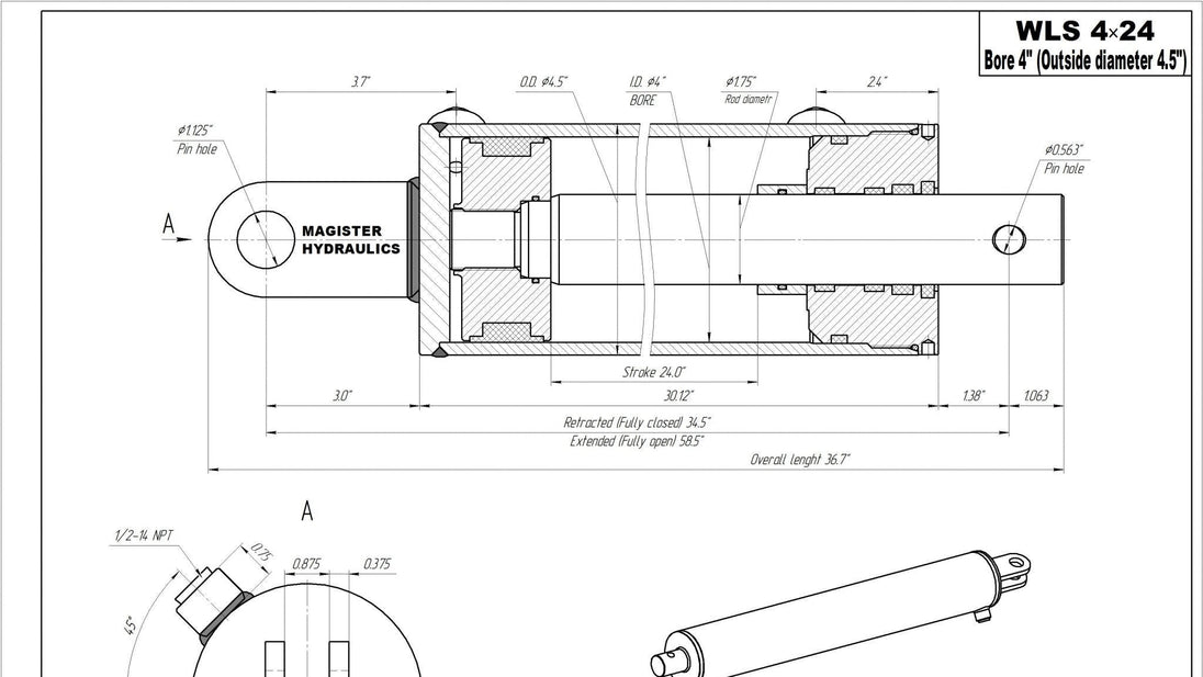 Log Splitter Hydraulic Cylinders - GetHydraulics