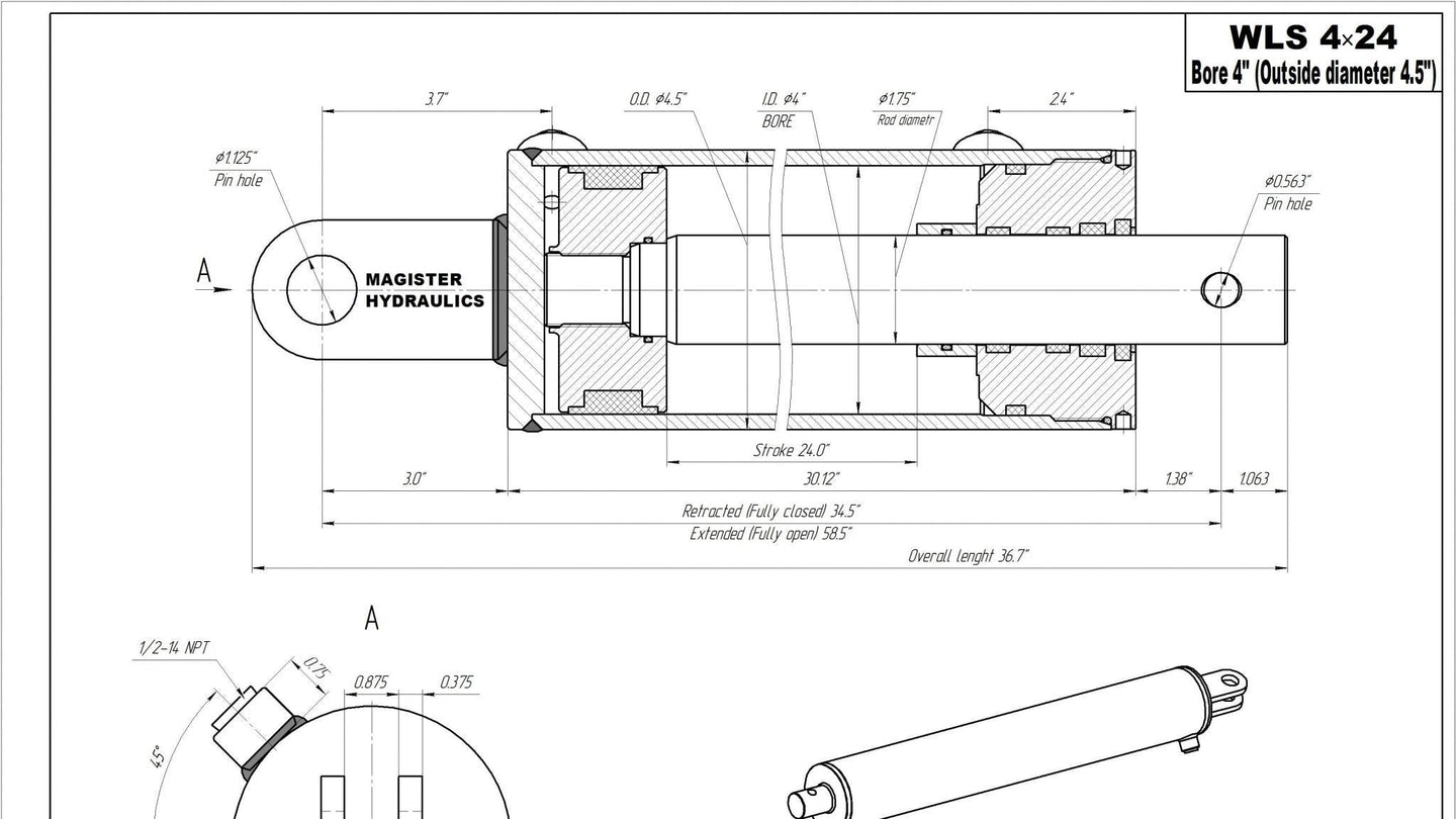 Log Splitter Hydraulic Cylinders - GetHydraulics