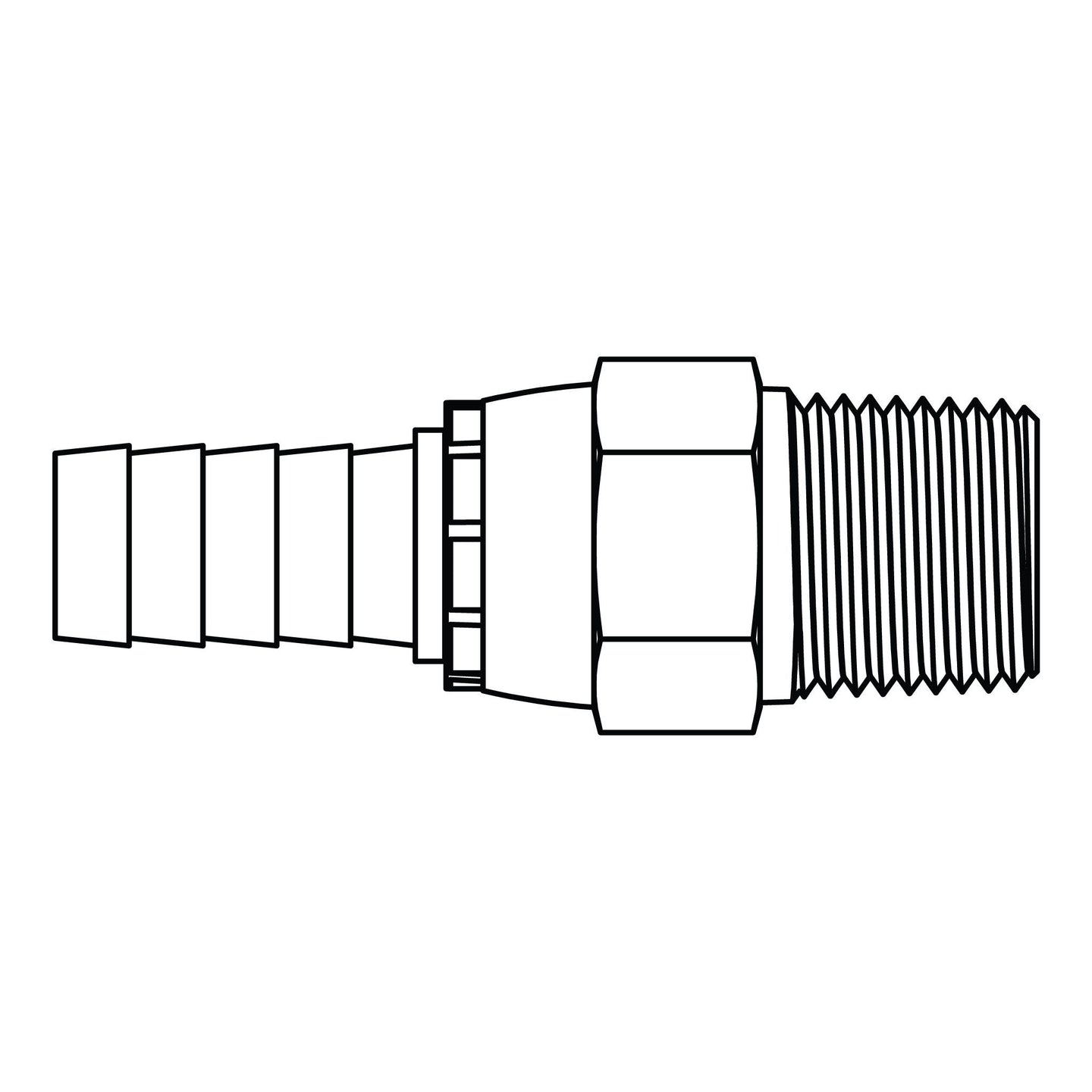 LS - 4244 - 12 - 12 Hose Barb to Pipe Swivel - GetHydraulics
