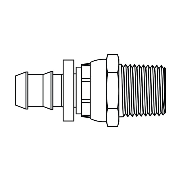 LS - 4312 - 12 - 12 Push - On Barb to Pipe Swivel - Brass, Brass - GetHydraulics.com