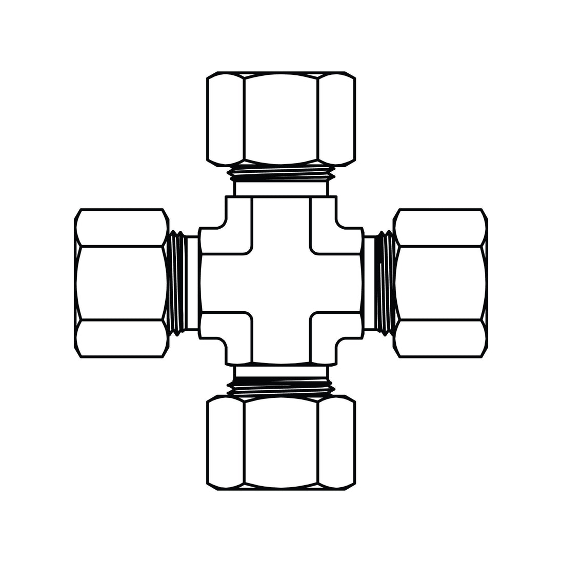 MC6023 - L18 - L18 - L18 - L18 Metric Compression Union Cross - GetHydraulics.com