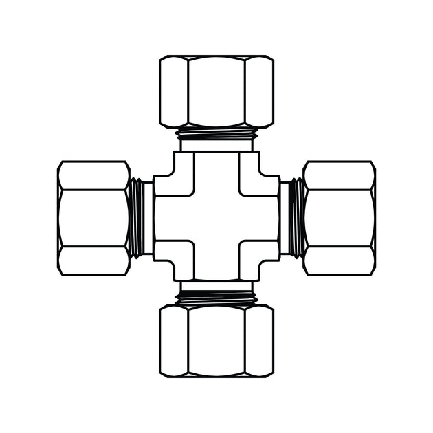 MC6023 - S10 - S10 - S10 - S10 Metric Compression Union Cross - GetHydraulics.com