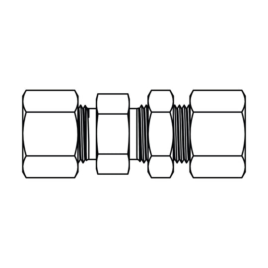 MC6026 - S16 - S16 Metric Compression Union Bulkhead - GetHydraulics.com