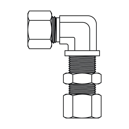 MC6027 - S20 - S20 Metric Compression Union Bulkhead Elbow 90 - GetHydraulics.com