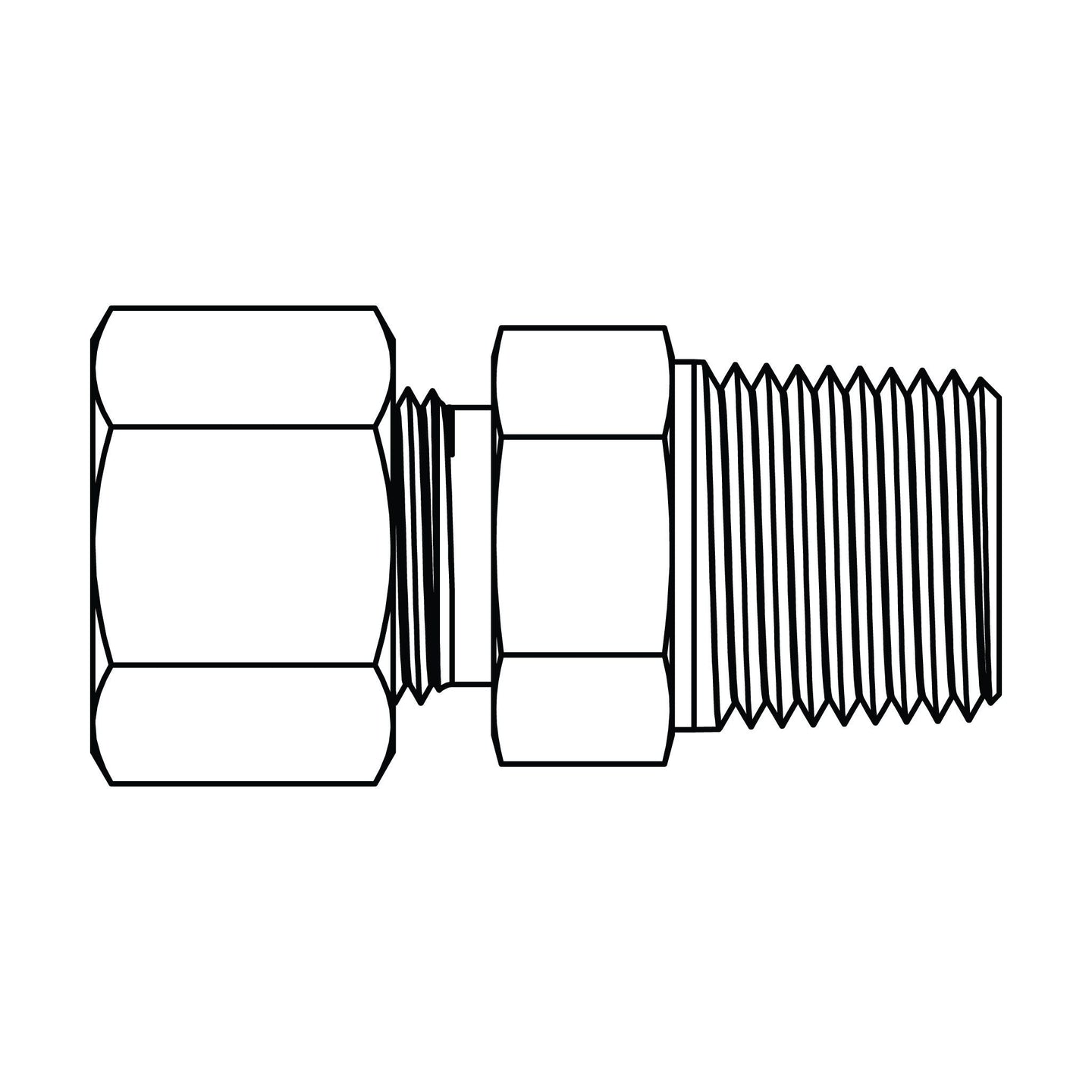 MC6050 - L08 - 04 Metric Compression Male Stud Coupling - BSPT - GetHydraulics.com