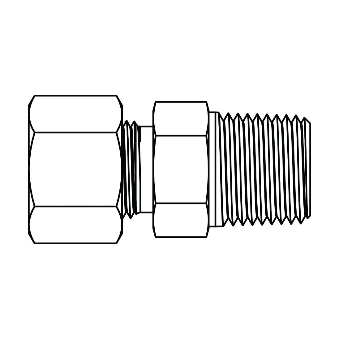 MC6051 - L15 - 08 Metric Compression Male Stud Coupling - NPT - GetHydraulics.com