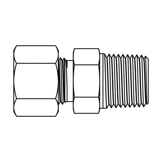 MC6051 - S30 - 20 Metric Compression Male Stud Coupling - NPT - GetHydraulics.com