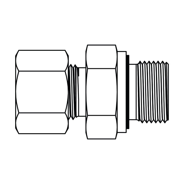MC6052 - S08 - 04 Metric Compression Male Stud Coupling - BSPP (with captive seal) - GetHydraulics.com