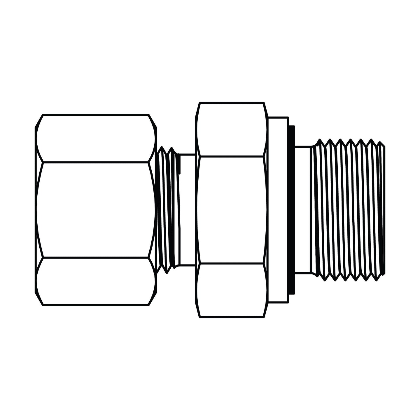 MC6052 - S20 - 08 Metric Compression Male Stud Coupling - BSPP (with captive seal) - GetHydraulics.com