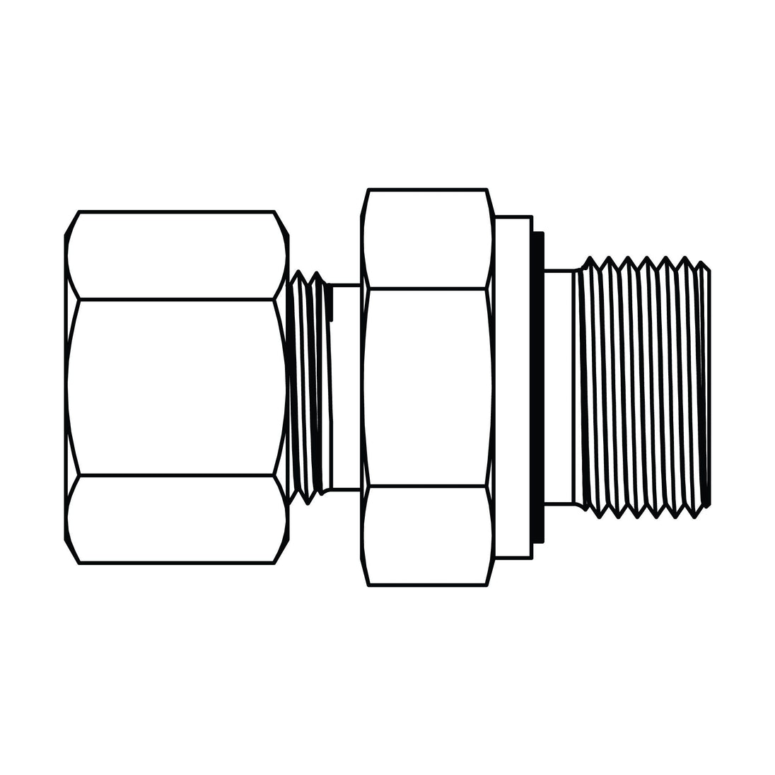 MC6052 - S25 - 08 Metric Compression Male Stud Coupling - BSPP (with captive seal) - GetHydraulics.com