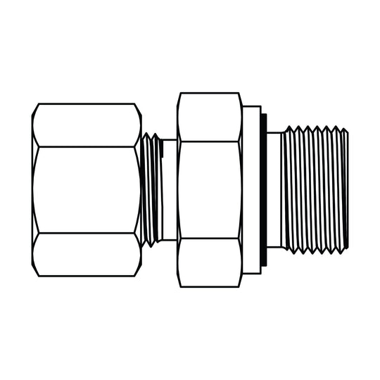 MC6053 - S16 - 22 Metric Compression Male Stud Coupling - Metric (with captive seal) - GetHydraulics.com