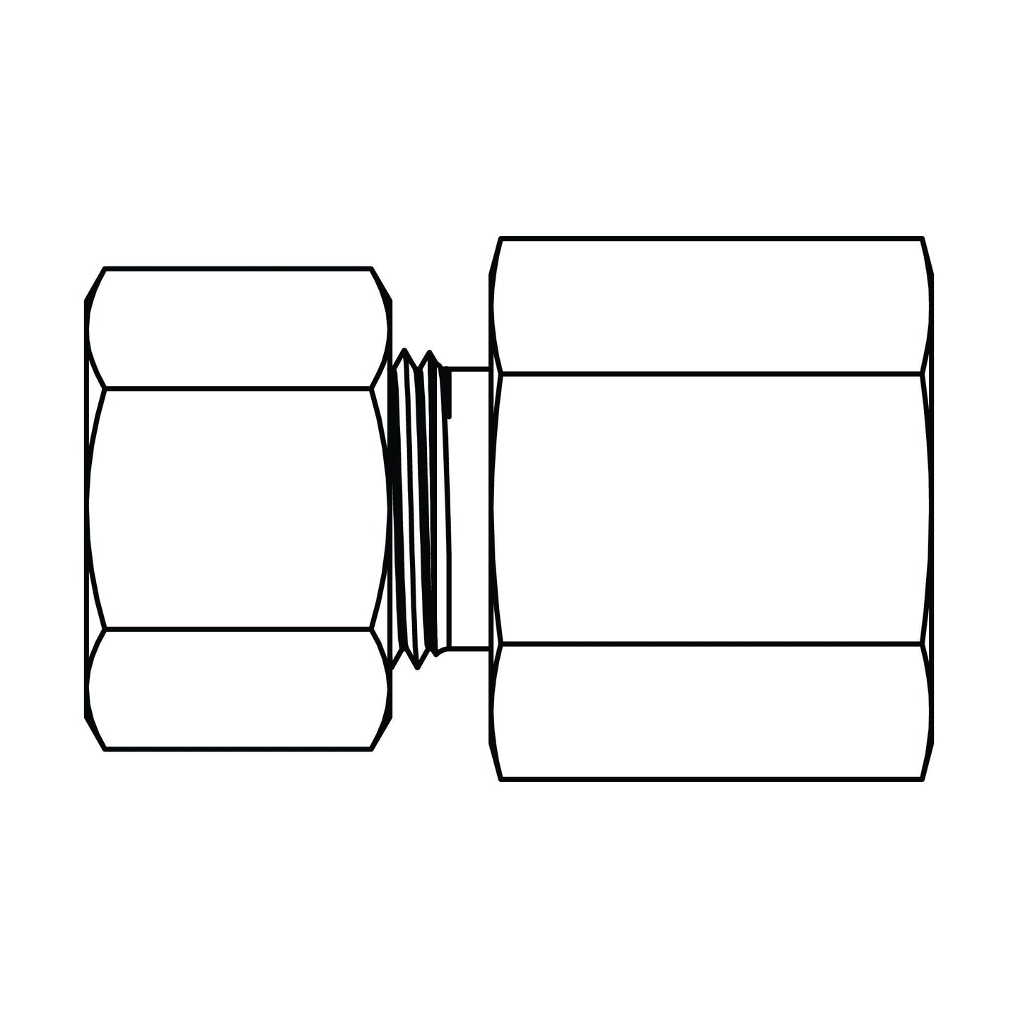 MC6062 - L08 - 06 Metric Compression Female Stud Coupling - BSPP - GetHydraulics.com