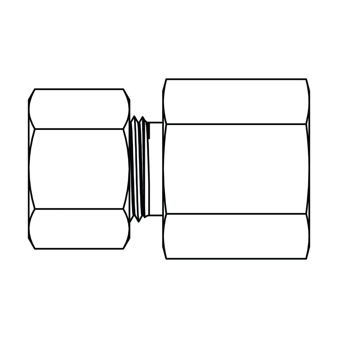 MC6063 - S16 - 22 Metric Compression Female Stud Coupling - Metric - GetHydraulics.com