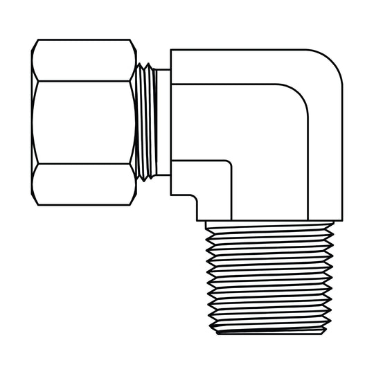 MC6071 - S06 - 04 Metric Compression Male Stud Elbow 90 - NPT - GetHydraulics.com