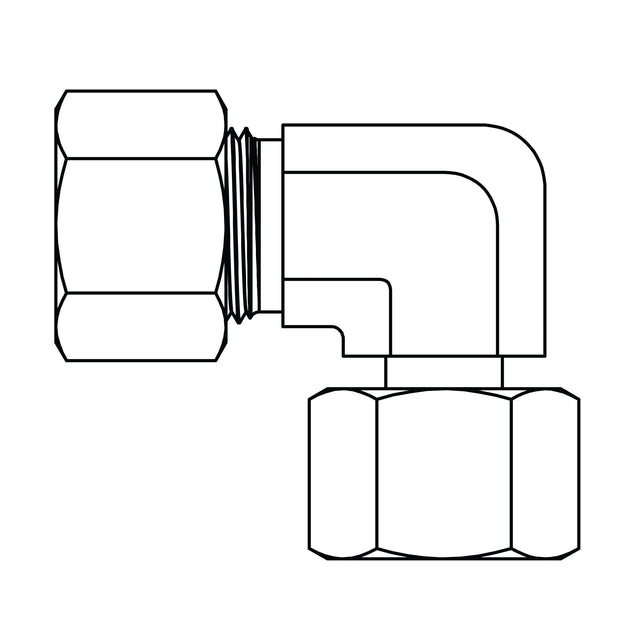 MC6100 - L08 - L08 Metric Compression Swivel Elbow 90 - GetHydraulics.com
