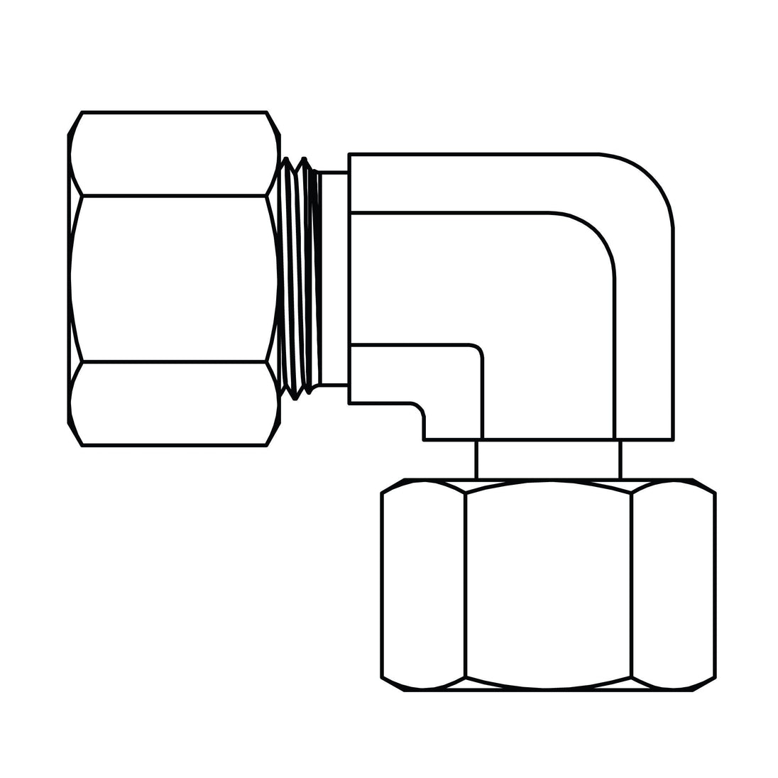 MC6100 - L15 - L15 Metric Compression Swivel Elbow 90 - GetHydraulics.com