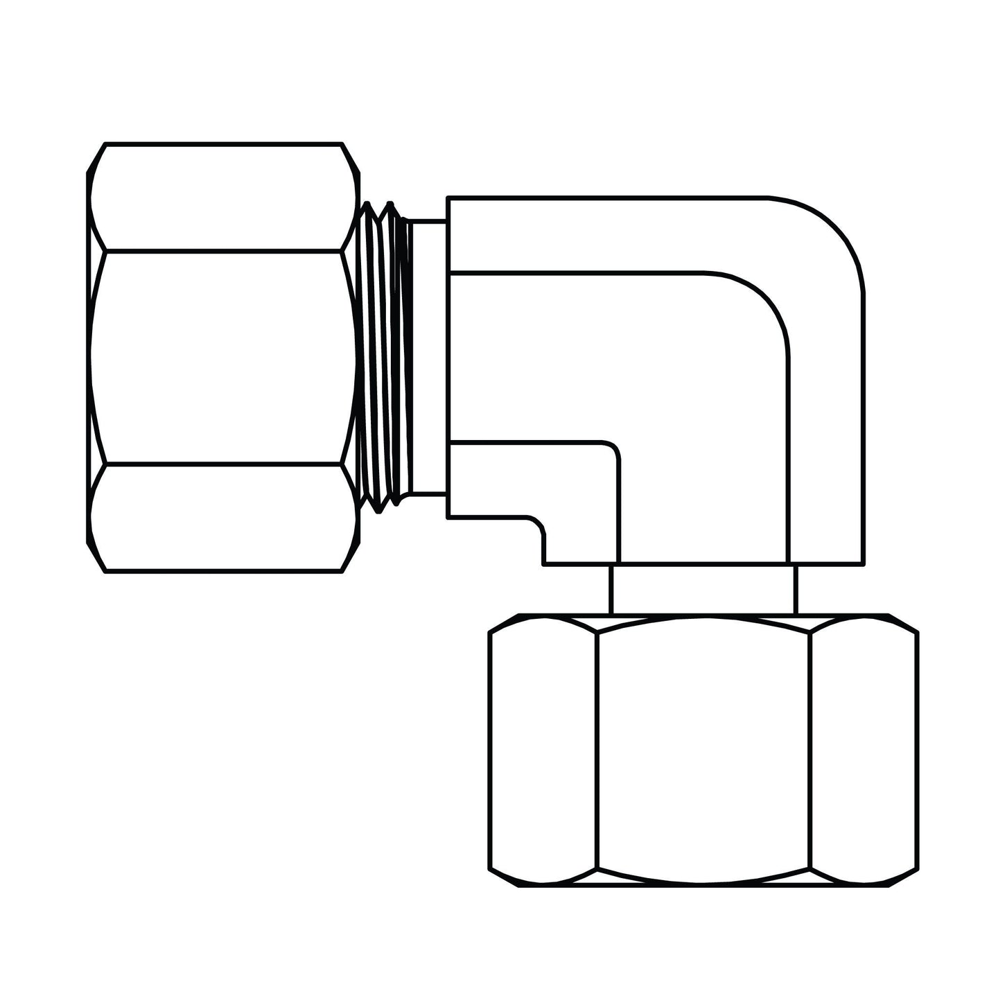 MC6100 - S25 - S25 Metric Compression Swivel Elbow 90 - GetHydraulics.com