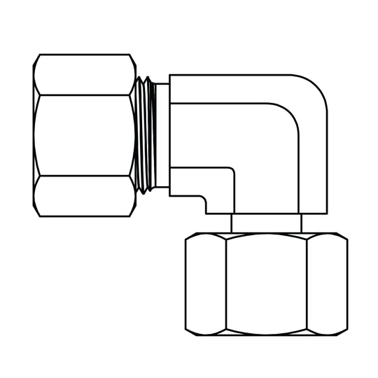 MC6100 - S38 - S38 Metric Compression Swivel Elbow 90 - GetHydraulics.com