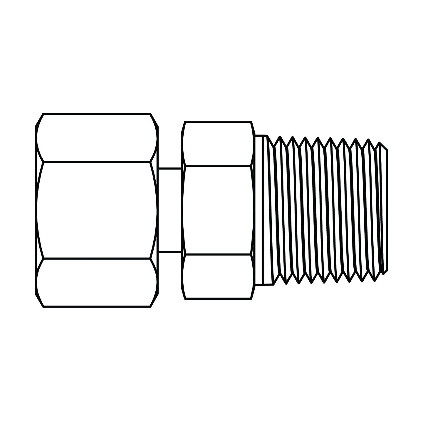 MC6121 - L08 - 04 Metric Compression Stud/Standpipe - NPT - GetHydraulics.com
