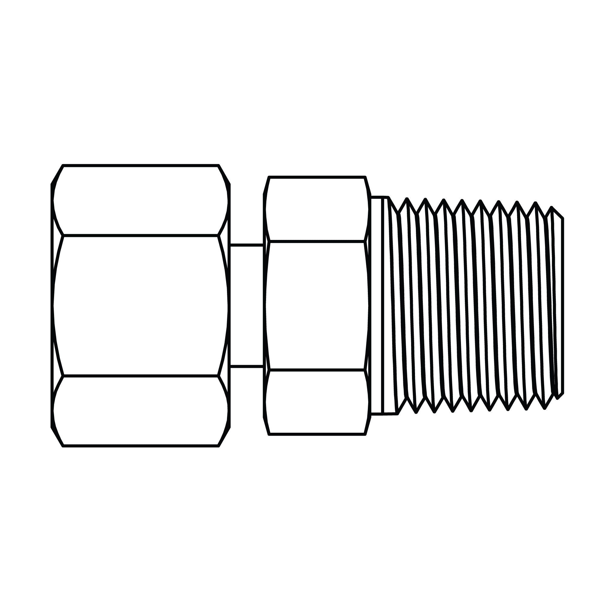 MC6121-L15-08 Metric Compression Stud/Standpipe - NPT, Tompkins