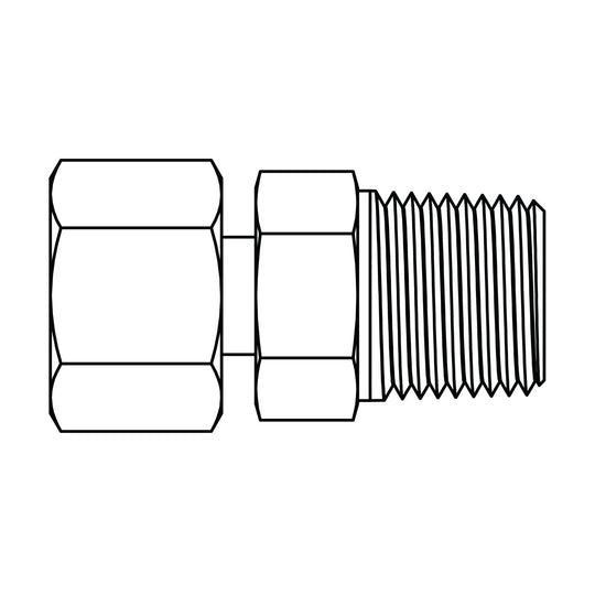 MC6121 - S08 - 04 Metric Compression Stud/Standpipe - NPT - GetHydraulics.com