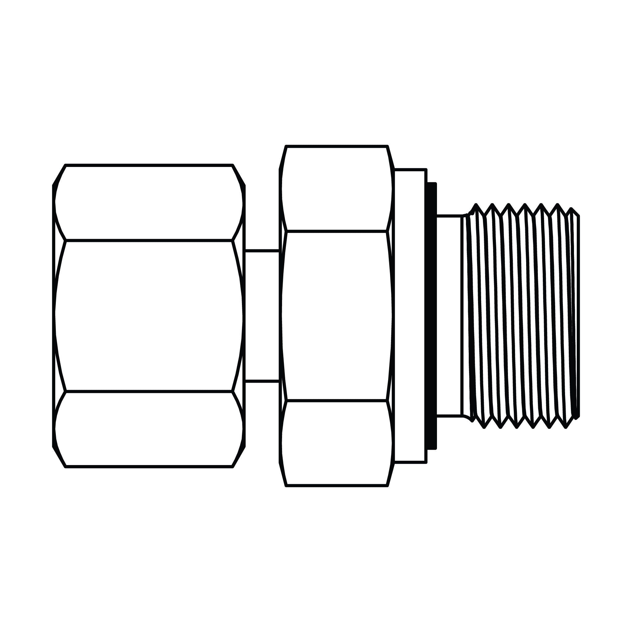 MC6122-L15-08 Metric Compression Stud/Standpipe - BSPP, Tompkins