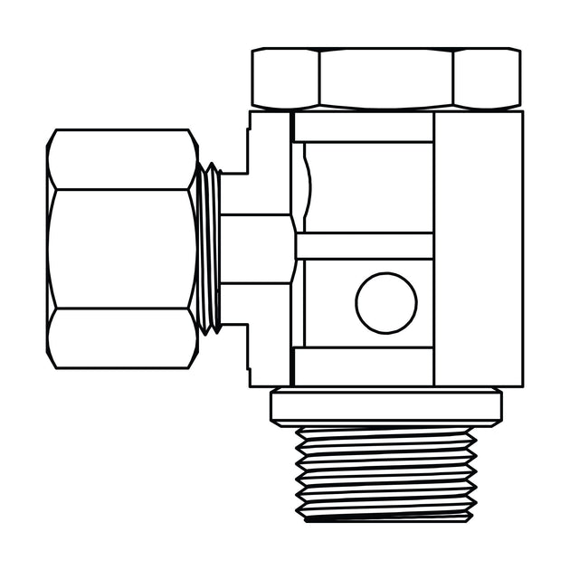 MC6132 - L12 - 06 Metric Compression Banjo - BSPP Elbow 90 - GetHydraulics.com