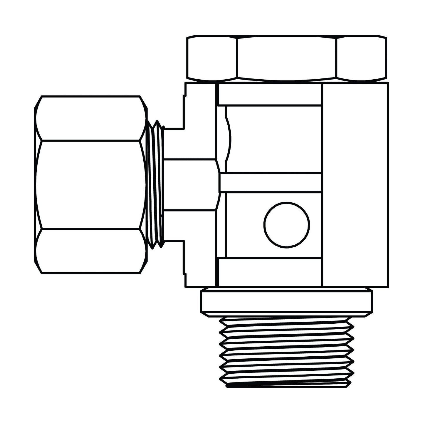 MC6132 - S12 - 06 Metric Compression Banjo - BSPP Elbow 90 - GetHydraulics.com