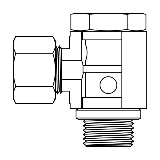 MC6132 - S20 - 12 Metric Compression Banjo - BSPP Elbow 90 - GetHydraulics.com