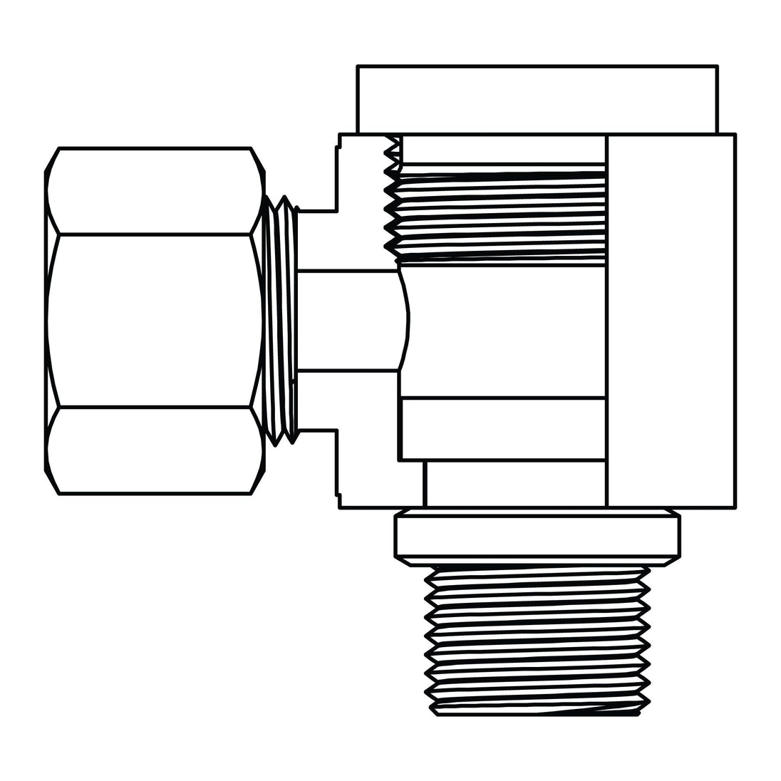 MC6142 - L35 - 20 Metric Compression Banjo - BSPP (Throttle Free) Elbow 90 - GetHydraulics.com