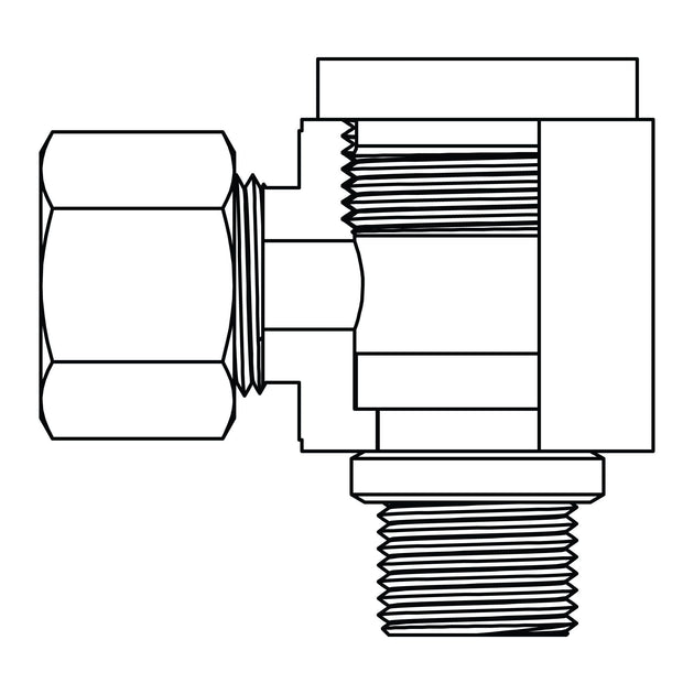 MC6143 - S08 - 14 Metric Compression Banjo - Metric (Throttle Free) Elbow 90 - GetHydraulics.com