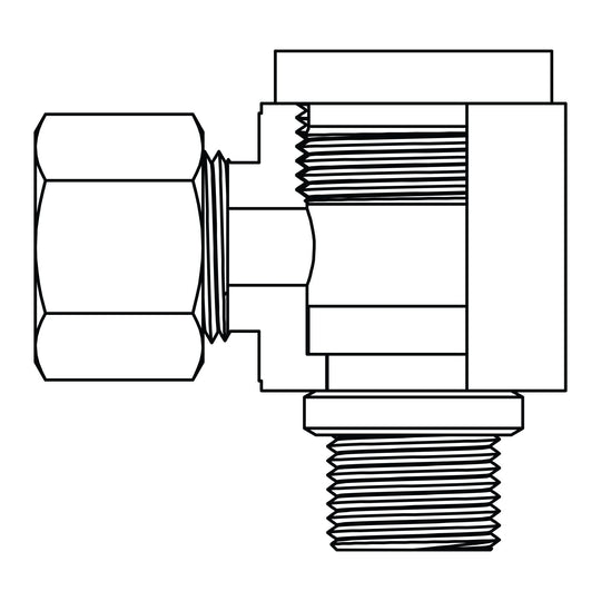 MC6143 - S20 - 27 Metric Compression Banjo - Metric (Throttle Free) Elbow 90 - GetHydraulics.com